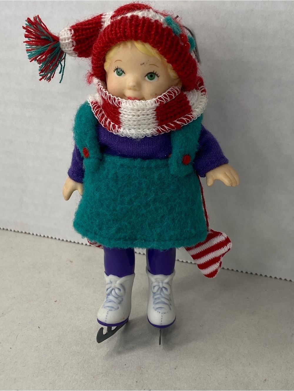 Vintage Winter Girl Ice Skater Hanging Christmas Ornament
